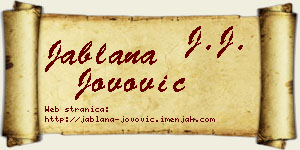 Jablana Jovović vizit kartica